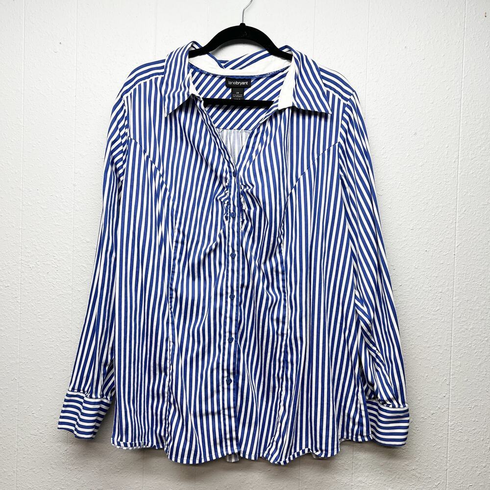 Lane Bryant Shirt Womens 28 Cotton Stretch Career Office Workwear Business
